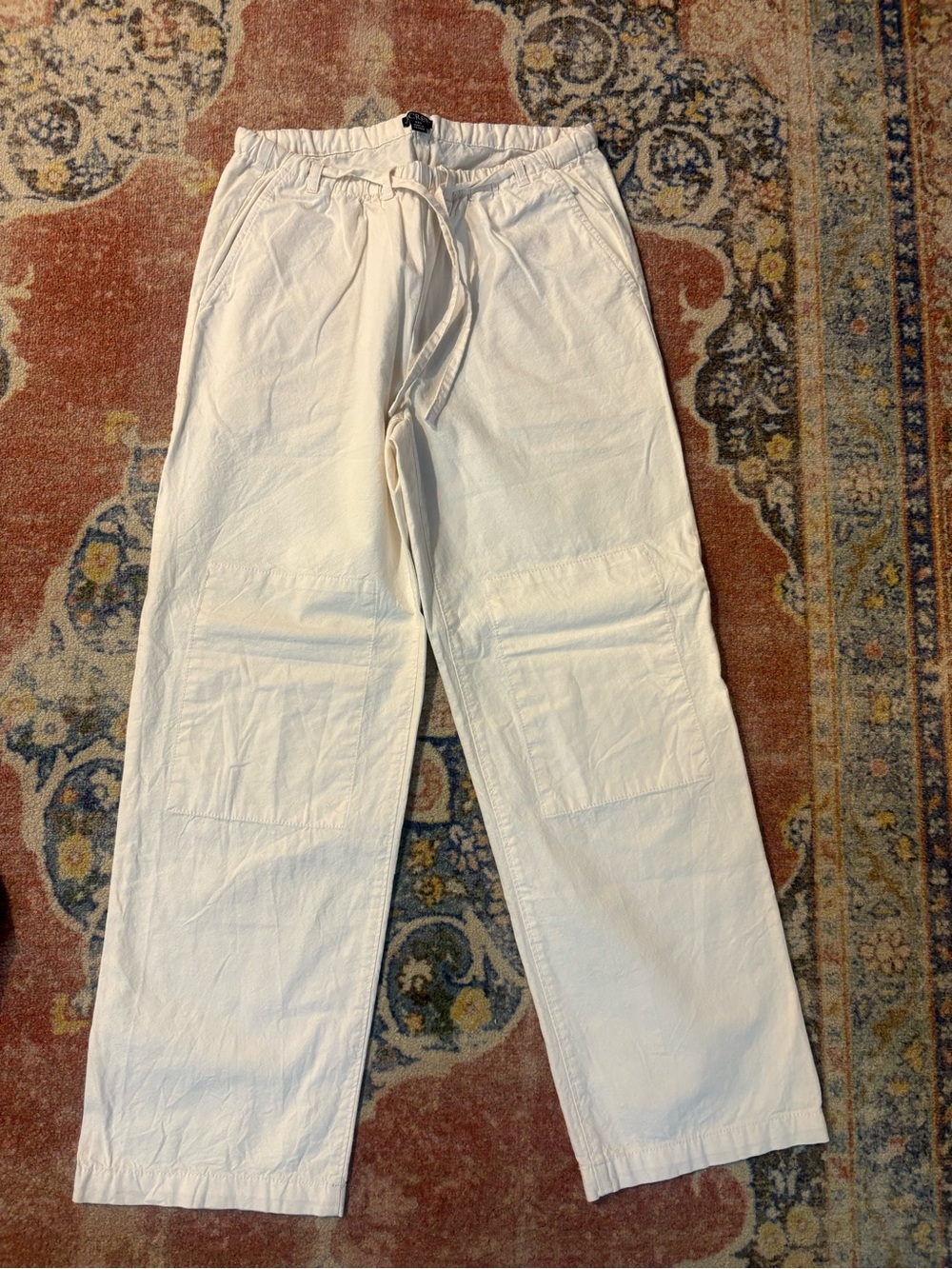 J. Crew Cream Drawstring Ankle Pants